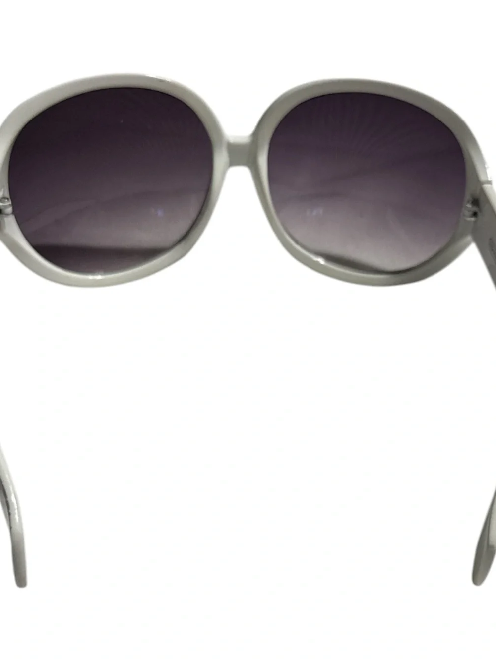 Coach Women’s White Round Sunglasses with Dark Lenses
